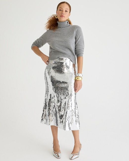 J.Crew Metallic Collection Sequin Slip Skirt