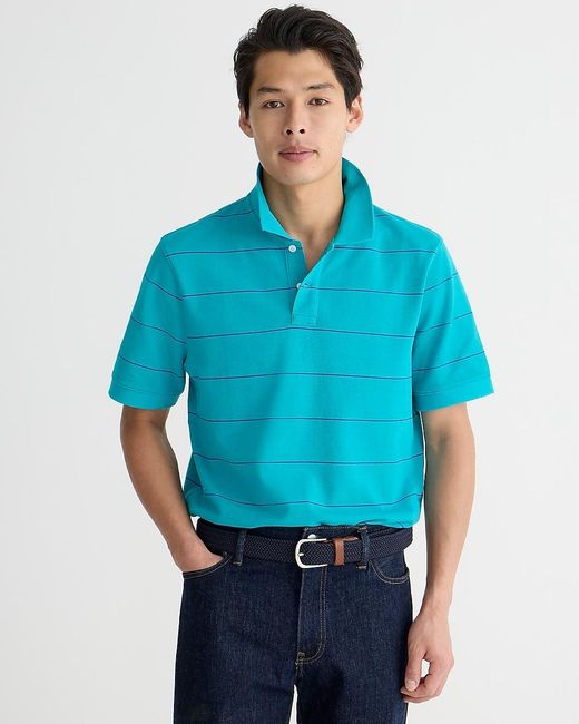 J.Crew Blue Slim Piqué Polo Shirt for men