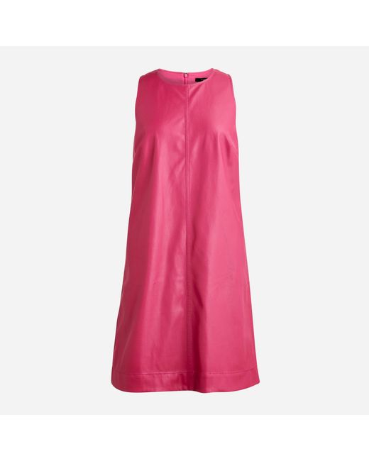 J.Crew Pink Shift Dress In Faux Leather