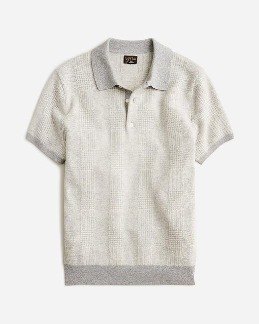 J.Crew Gray Short-Sleeve Cashmere Sweater-Polo for men