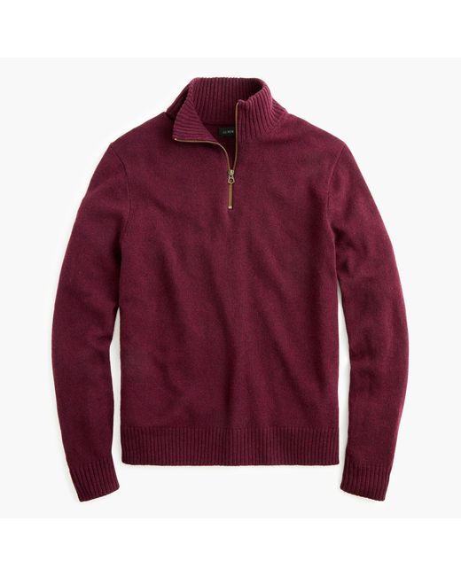 J.Crew Red Rugged Merino Wool Half-zip Sweater for men
