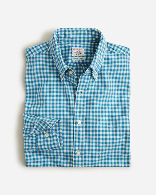 J.Crew Blue Secret Wash Cotton Poplin Shirt for men