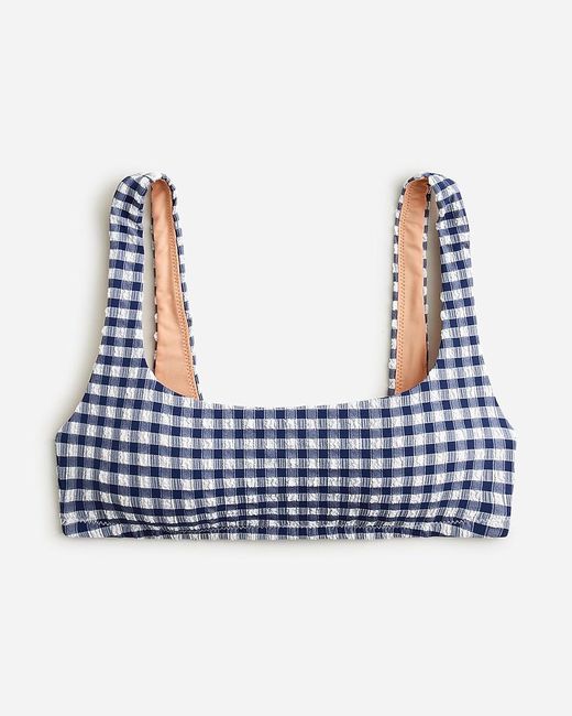 J.Crew Blue Squareneck Bikini Top