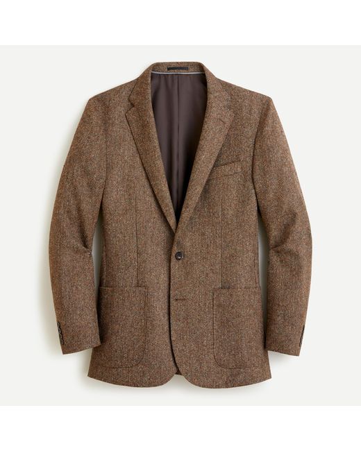 J.Crew Brown Ludlow Slim-fit Unstructured Patch-pocket Suit Jacket In English Wool for men