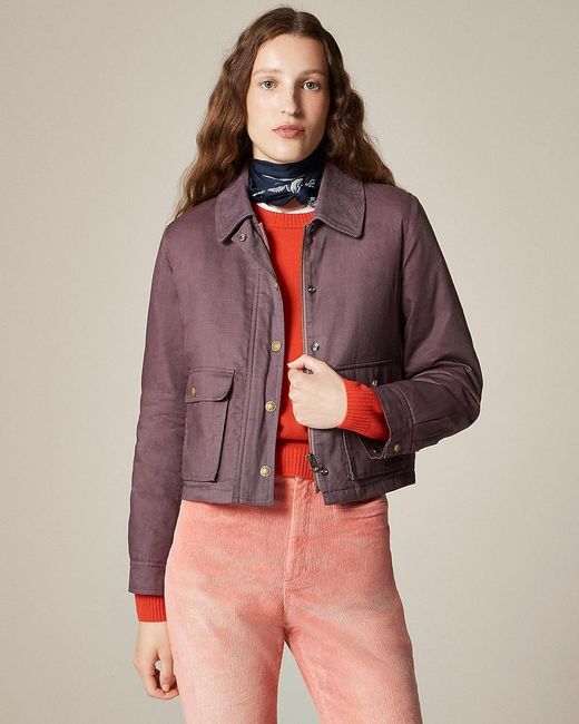 J.Crew Red Cropped Barn Jacket