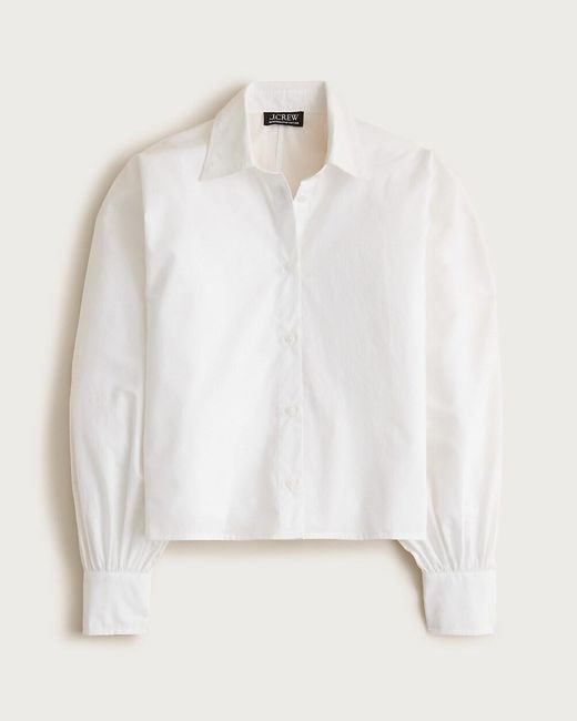 J.Crew White Dolman-Sleeve Button Down Shirt