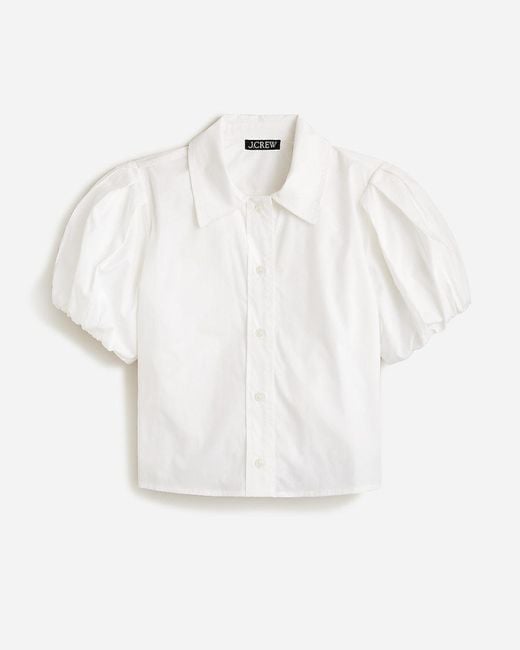 J.Crew Natural Gamine Puff-Sleeve Shirt