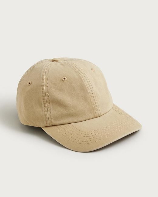 J.Crew Natural Washed Canvas Baseball Cap for men