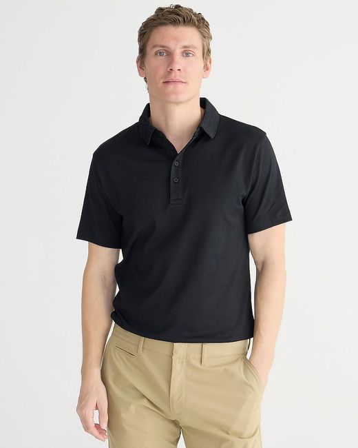 J.Crew Black Slim Performance Polo Shirt With Coolmax for men