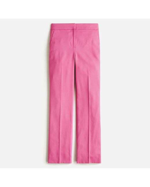 J.Crew Pink Collection Willa Cropped Flare Pant In Gingham City Wool