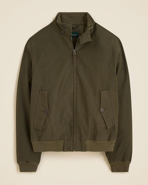 J.Crew Green Garment-Dyed Harrington Jacket for men