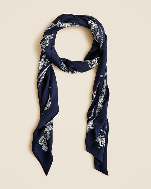 J.Crew Red Printed Silk Scarf