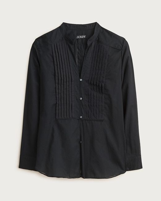 J.Crew Black Pintuck Top