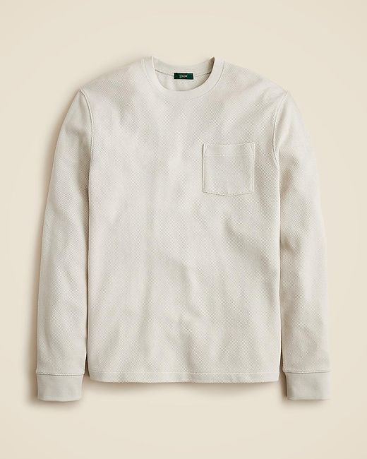J.Crew Natural Long-Sleeve Macropiqué Cotton T-Shirt for men