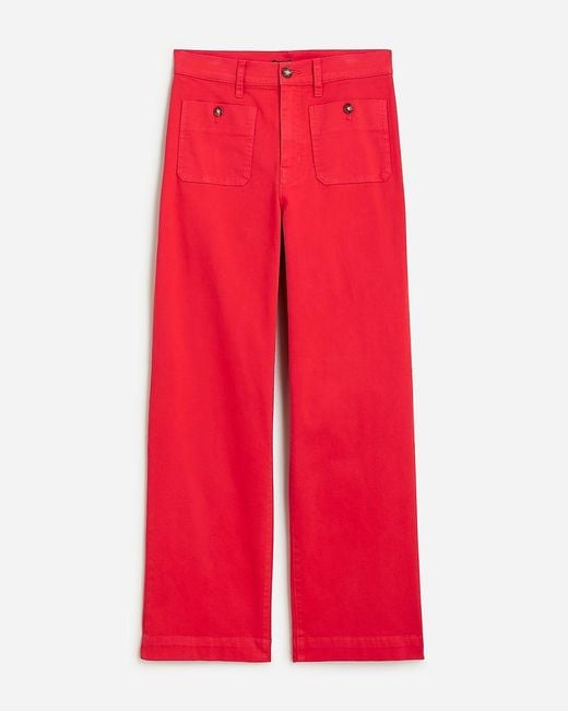 J.Crew Red Sailor Slim Wide-Leg Chino Pant