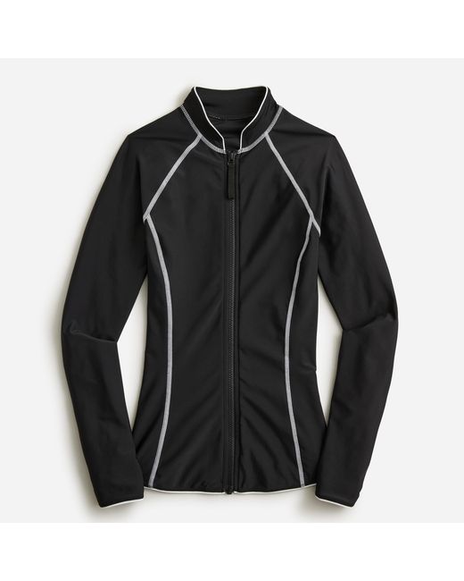 J.Crew Longsleeve Fullzip Rash Guard in Black Lyst
