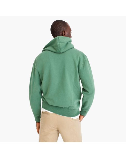 J. CREW Men's Garment Dyed Waffle Lined French Terry Hoodie