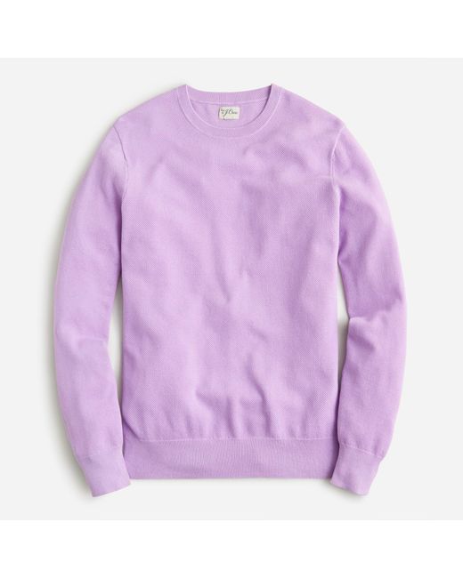 J.Crew Purple Cotton Piqué-stitch Crewneck Sweater for men