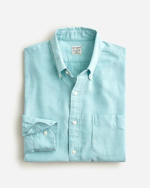J.Crew Blue Relaxed Broken-In Organic Cotton Oxford Shirt for men