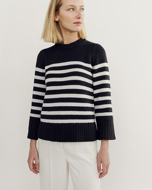 J.Crew Blue State Of Cotton Nyc Kittery Striped Sweater