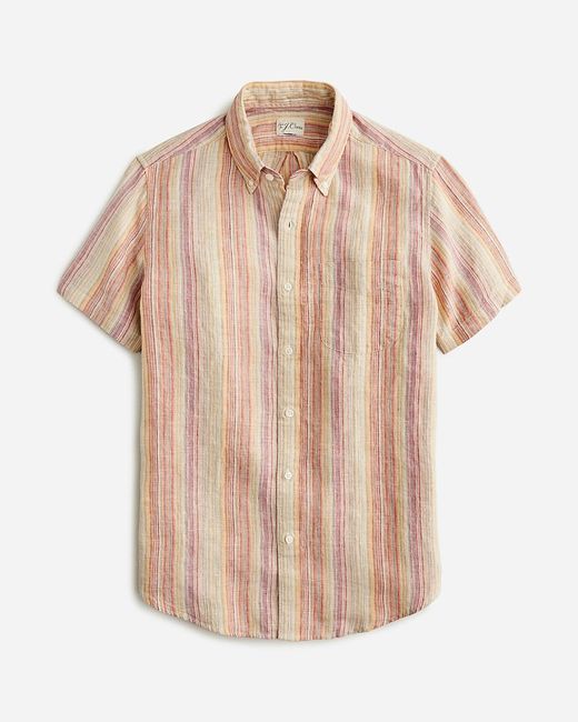J.Crew Natural Short-Sleeve Baird Mcnutt Irish Linen Shirt for men