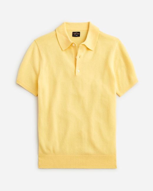J.Crew Yellow Cashmere Short-Sleeve Sweater-Polo for men