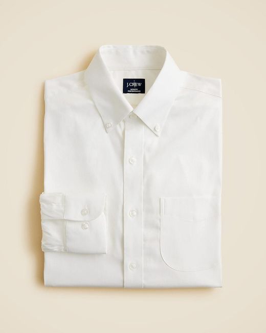 J.Crew White Bowery Performance Stretch Oxford Shirt With Button-Down Collar for men