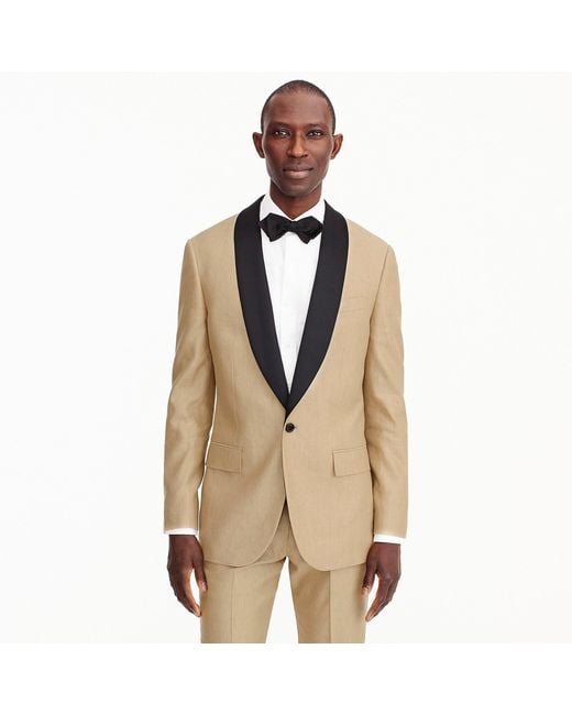 J.Crew Natural Ludlow Slim-fit Shawl-collar Tuxedo Jacket In Linen-silk for men