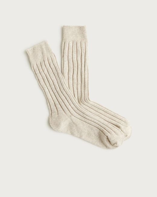 J.Crew Natural Ribbed Cashmere-Blend Socks for men