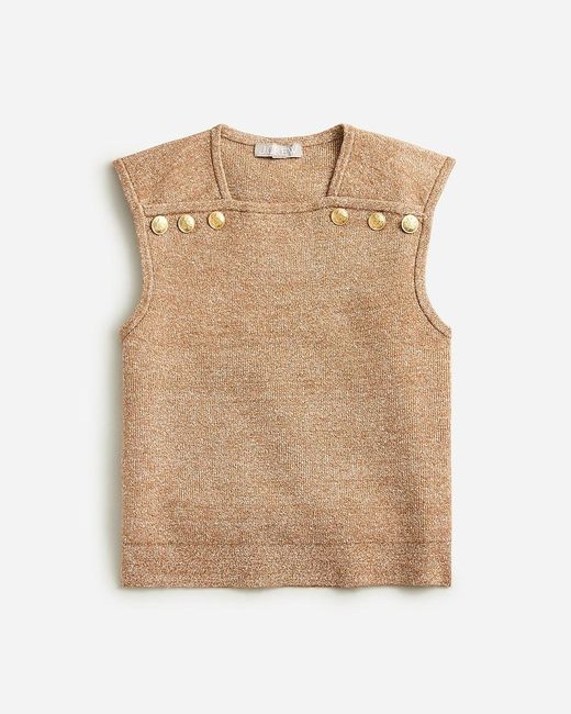 J.Crew Natural Sweater Shell With Buttons