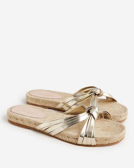 J.Crew Natural Made-In-Spain Knotted Espadrille Slides