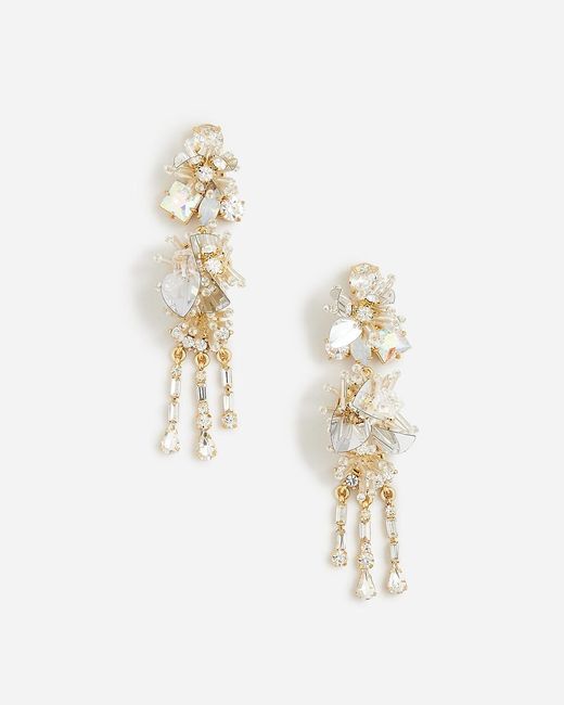J.Crew White And Sequin Drop Earrings