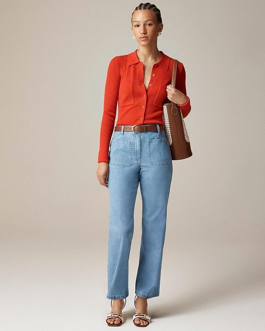 J.Crew Multicolor Tall High-Rise Kickout Jean With Sailor Pockets