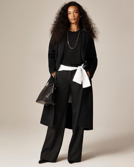 J.Crew Black Drapey Topcoat