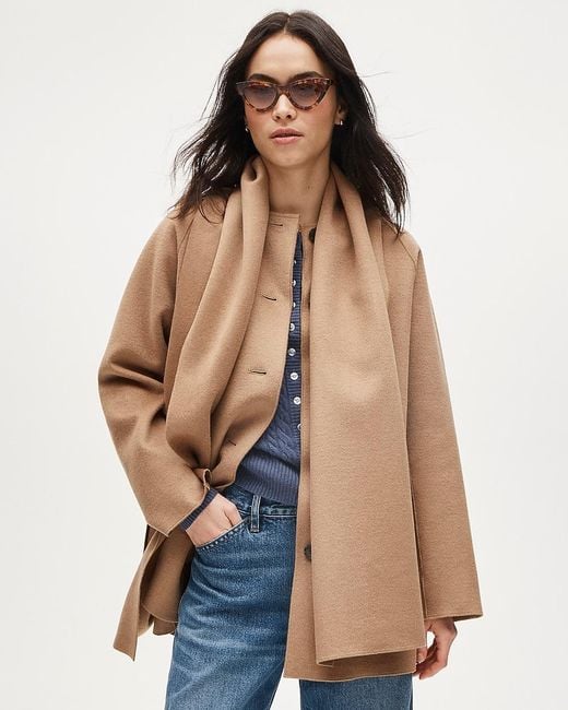 J.Crew Natural Scarf Coat