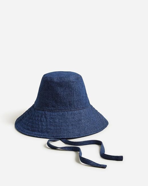J.Crew Blue Denim Bucket Hat With Ties