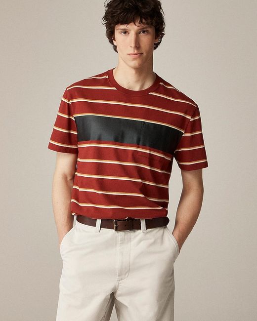 J.Crew Red Beams Plus X Striped T-Shirt With Applied Detail for men