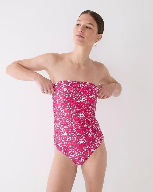 J.Crew Pink Long-Torso Ruched One-Piece Swimsuit