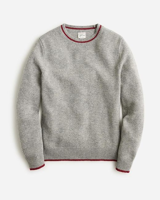 J.Crew Gray Merino Wool-Blend Tipped Sweater for men