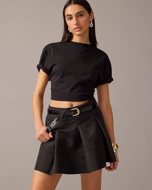 J.Crew Black Pleated Mini Skirt