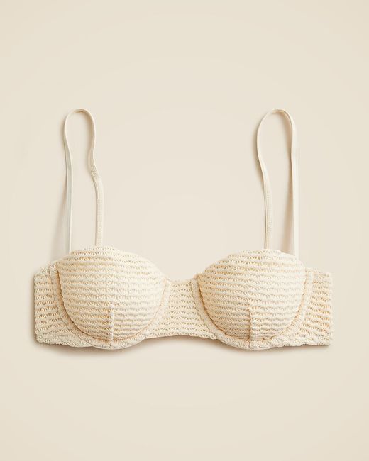 J.Crew Natural Crochet Balconette Underwire Bikini Top