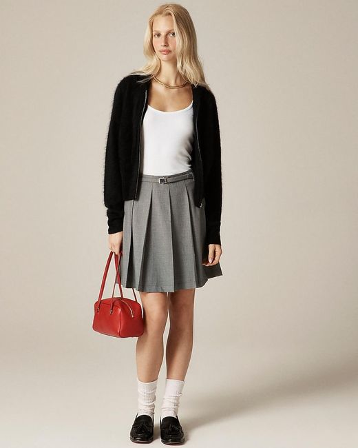 J.Crew Natural Brushed Cashmere Zip-Up Sweatshirt