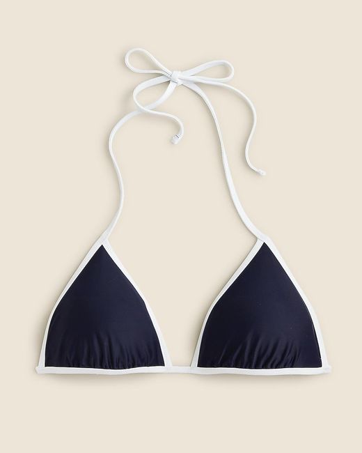 J.Crew Natural String Bikini Top With Contrast Trim
