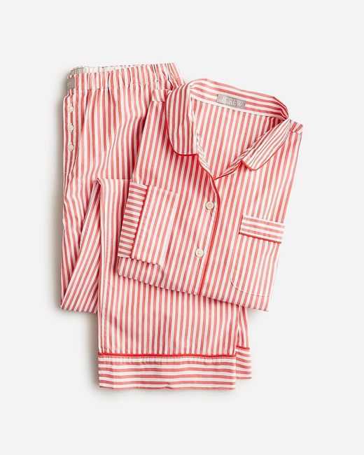 J.Crew Pink Long-Sleeve Cropped Pajama Pant Set