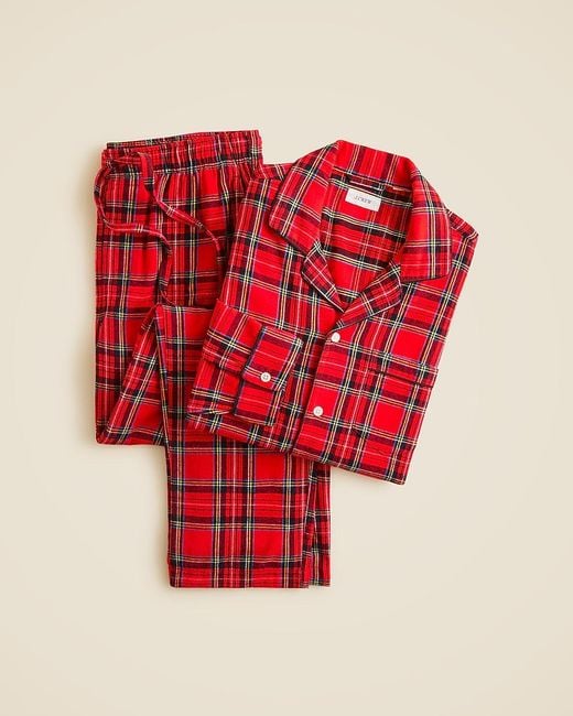 J.Crew Red Flannel Pajama Set for men