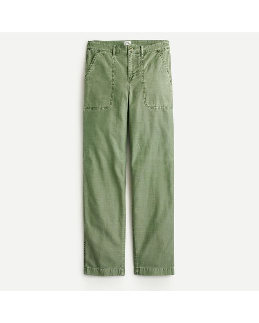 J.Crew Green Petite Garment-dyed Foundry Pant