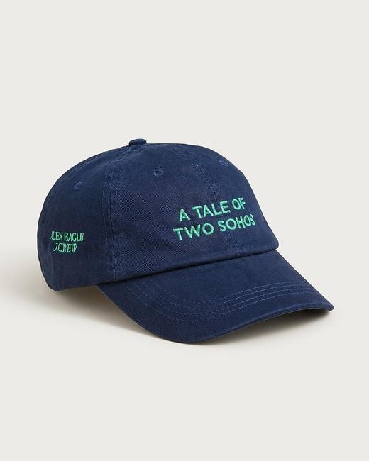 J.Crew Blue Alex Eagle X Embroidered Baseball Cap