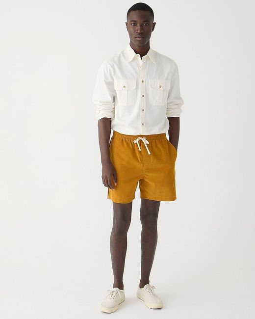 J.Crew White 6" Corduroy Dock Short With Piping for men