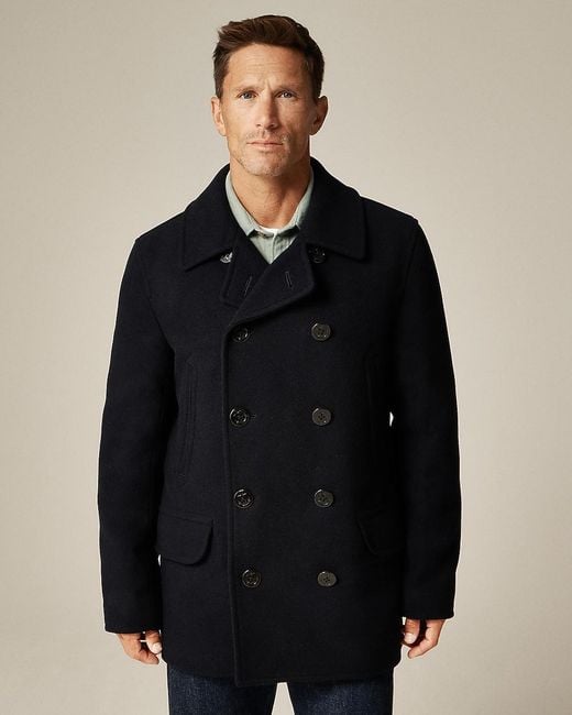 J.Crew Black Dock Peacoat for men