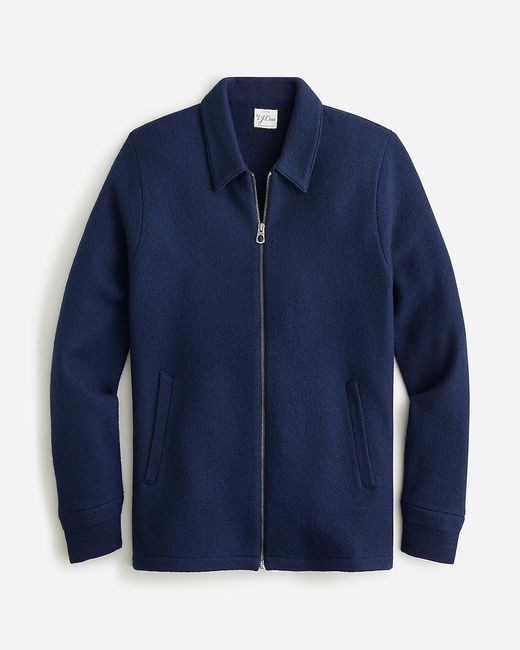 J.Crew Blue Boiled Merino Wool Coach'S Sweater-Jacket for men